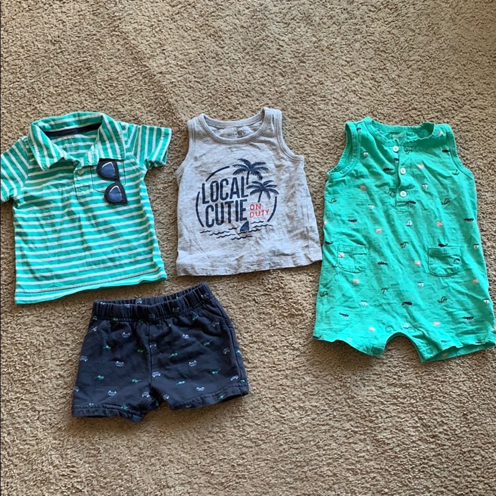 Carters 9 month boy clothes lot (tropical themed)